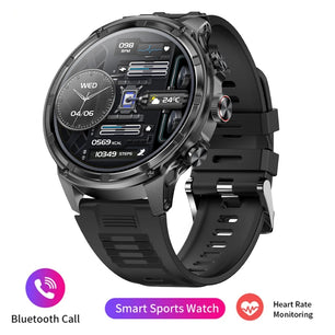 Silica Gel Smart Bluetooth Voice Support Round Shaped Sports Watch