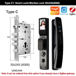 RayKube Aluminium Alloy Fingerprint Digital Smart Door Lock