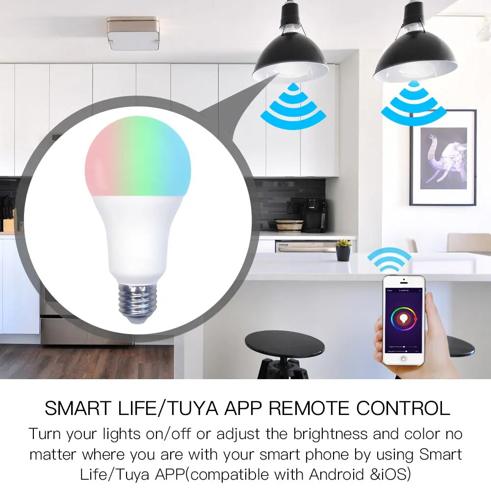 Moes Plastic Dimmable LED Light WIFI Voice Control Smart Bulb