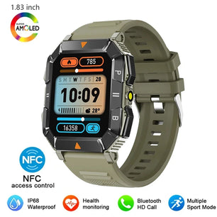 Silica Gel Smart Bluetooth Voice Support Square Shaped Sports Watch