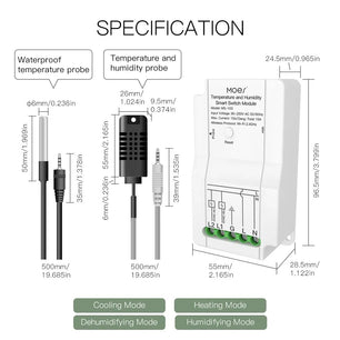 Moes WiFi Smart Temperature Humidity Switch Module Sensor