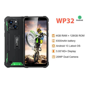 Rubber Rugged 6300mAh 4GB RAM 128GB ROM 5.93 Inches Smart Phone