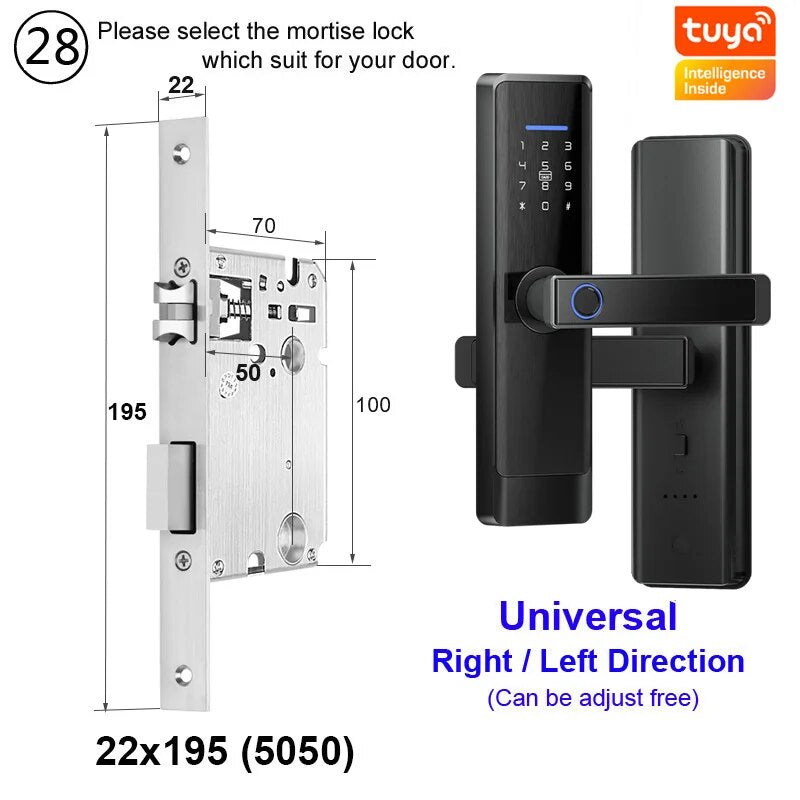 RayKube Aluminium Alloy Fingerprint Digital Smart Door Lock