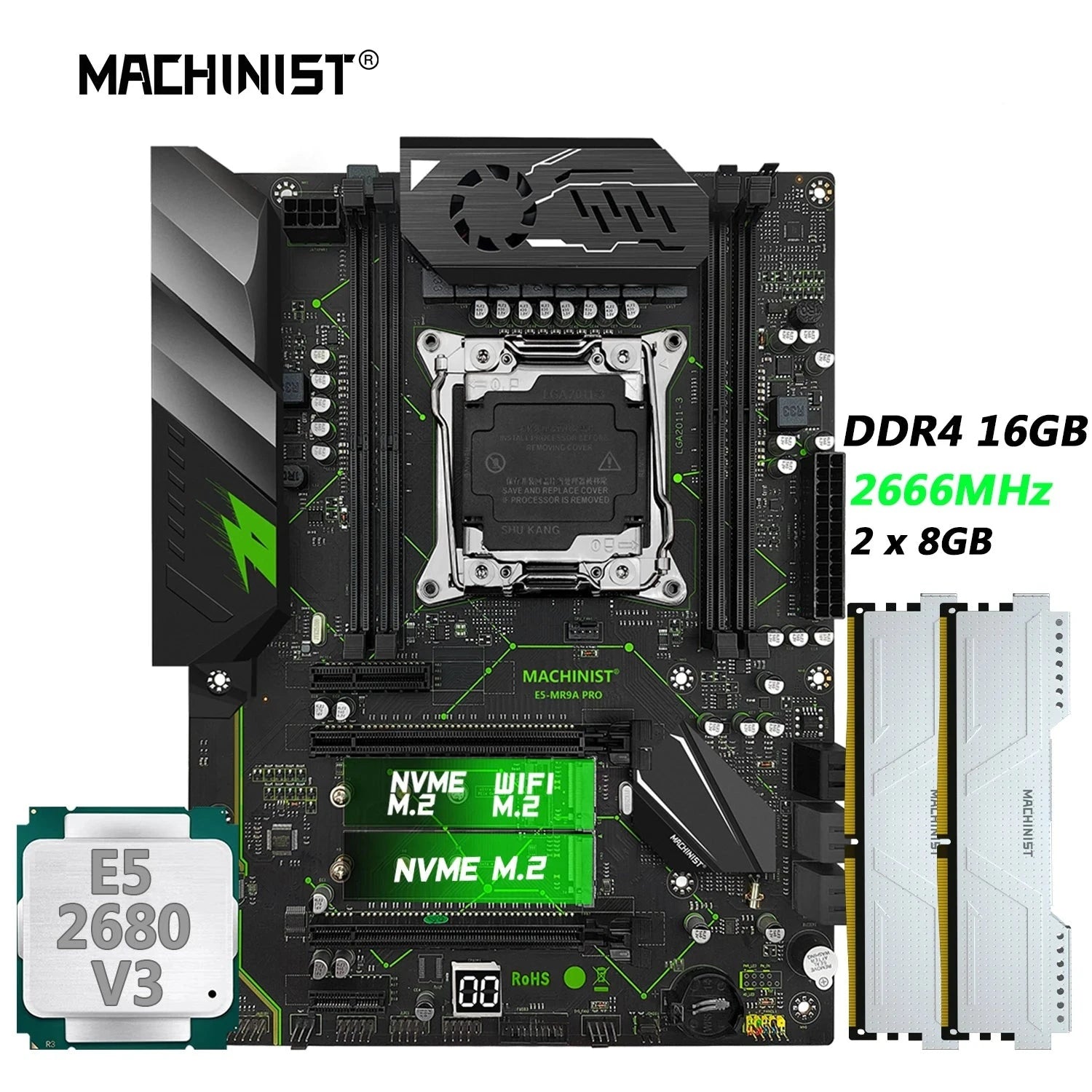 Machinist LGA 2011-3 Intel Xeon E5 2680 V3 Desktop Motherboard Set