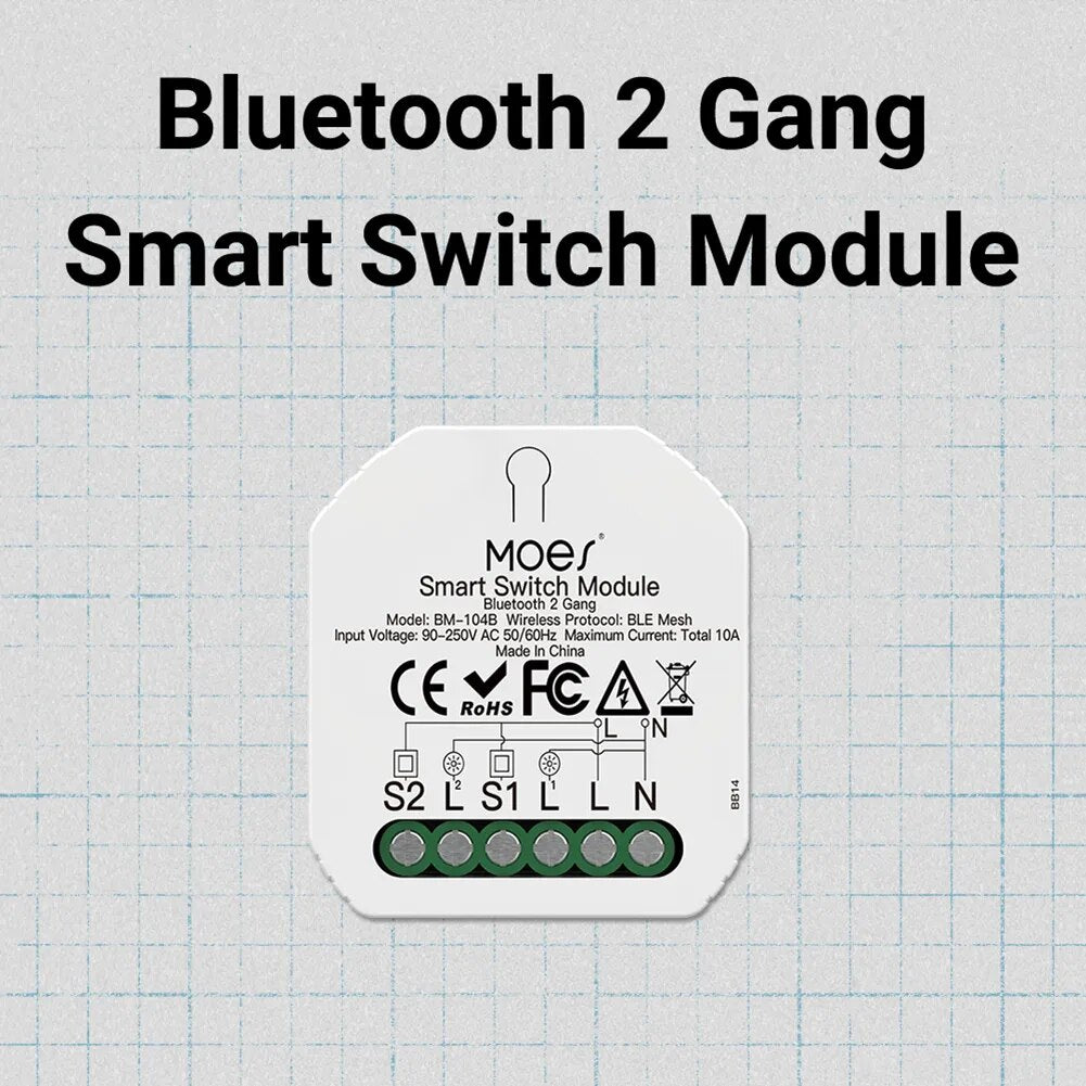 Moes Plastic Panel Bluetooth Smart Light Breaker Switch Module