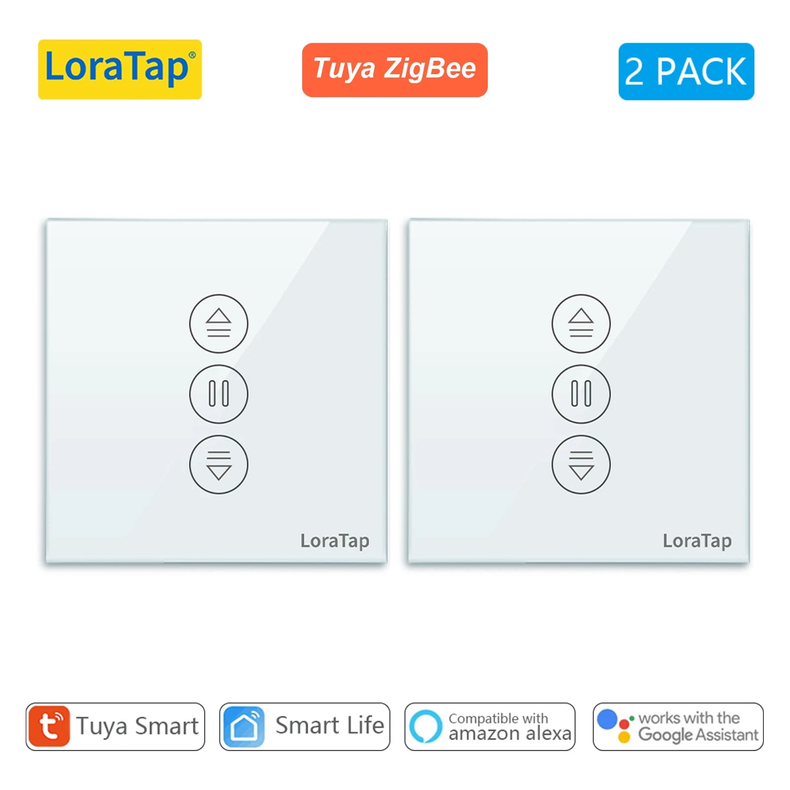 LoraTap 240V 600W Plastic ZigBee Rolling Blinds Curtain Switch