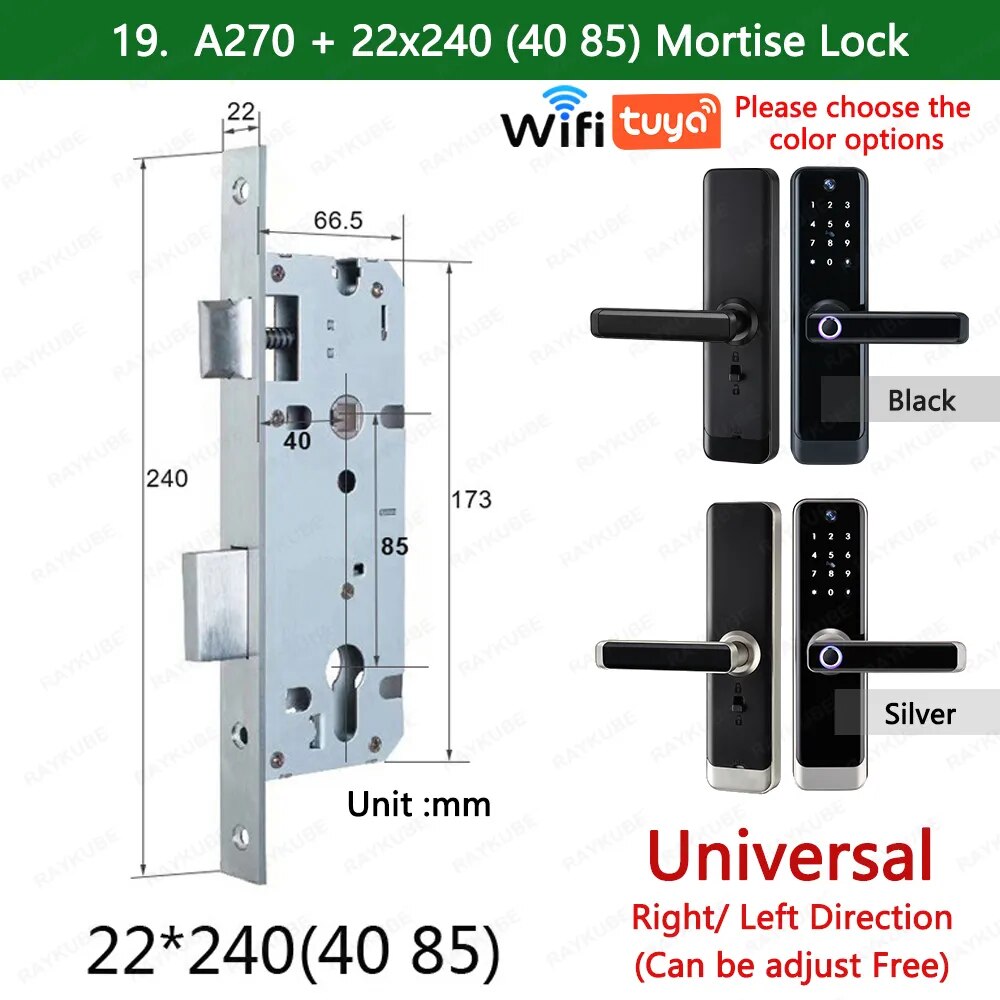 RayKube Aluminium Alloy Fingerprint Digital Smart Door Lock