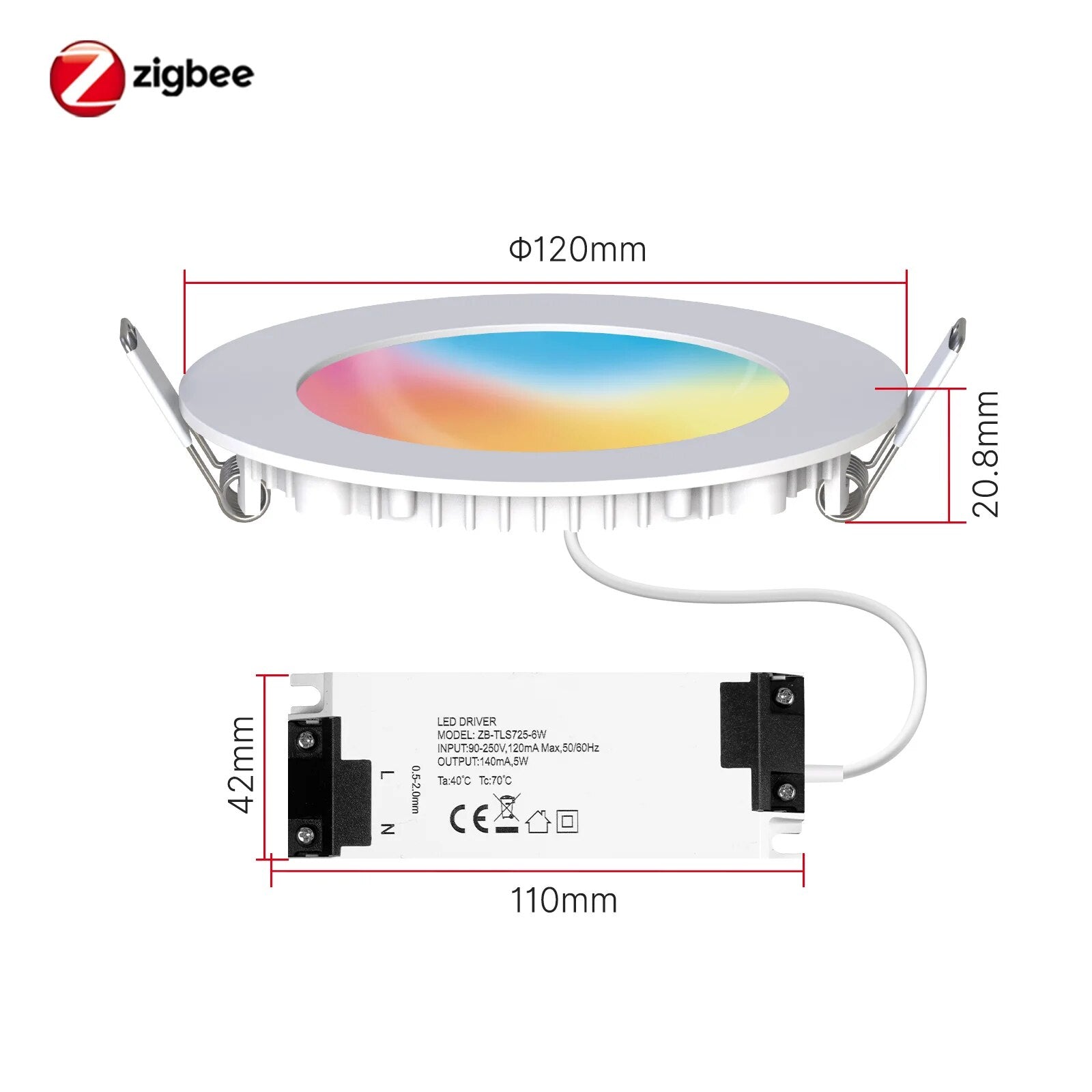 Moes 6W Plastic Dimmable RGB LED Smart WIFI Round Spot Light