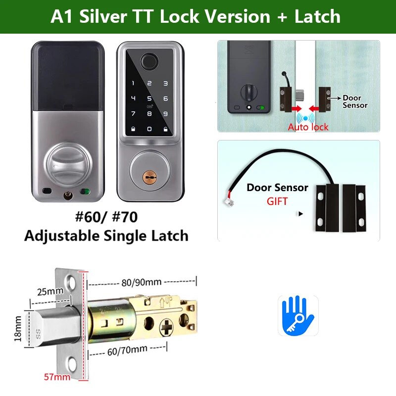 RayKube Aluminium Alloy Fingerprint Digital Smart Door Lock