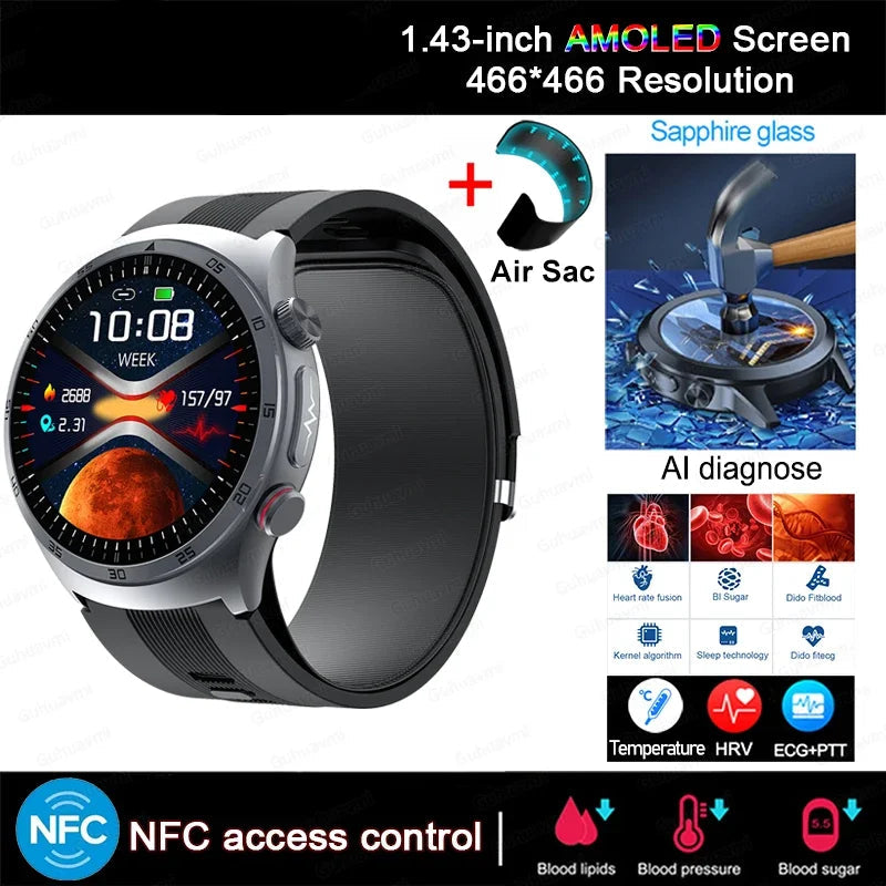 Silica Gel Blood Pressure Measurement Bluetooth Smart Watch