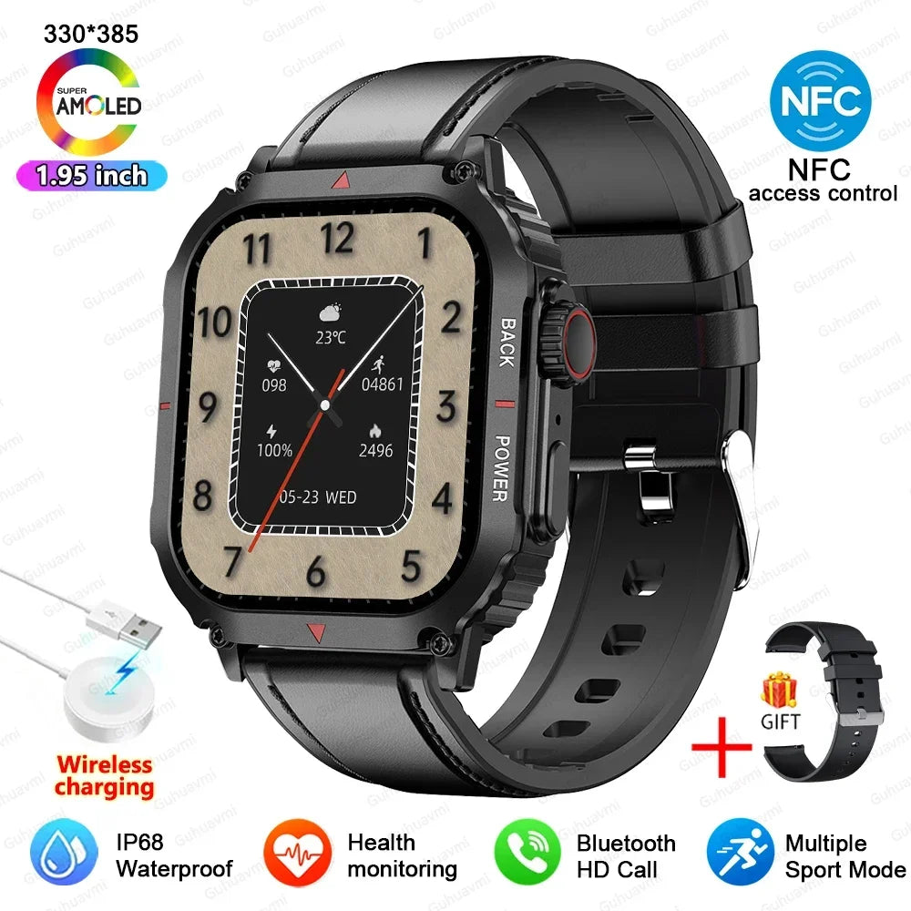 Fine Steel GPS Tracking Waterproof Bluetooth Square Shape Smart Watch