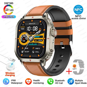 Fine Steel GPS Tracking Waterproof Bluetooth Square Shape Smart Watch