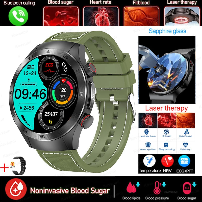 Stainless Steel Health Management Bluetooth Round Smart Watch