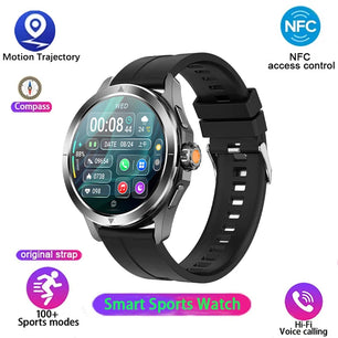 Silica Gel Smart Bluetooth Voice Support Round Shaped Sports Watch