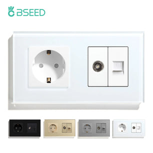 Bseed 10A Glass Panel Wireless WIFI Control Smart Power Socket