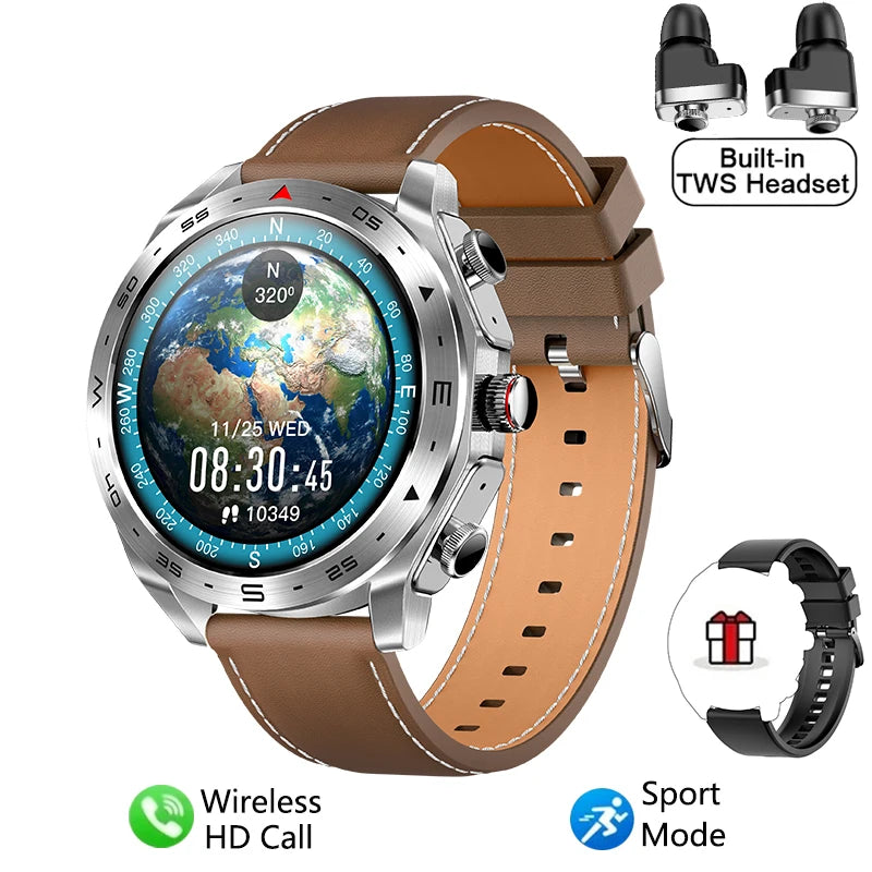 Silica Gel Smart Bluetooth Voice Support Round Shaped Sports Watch