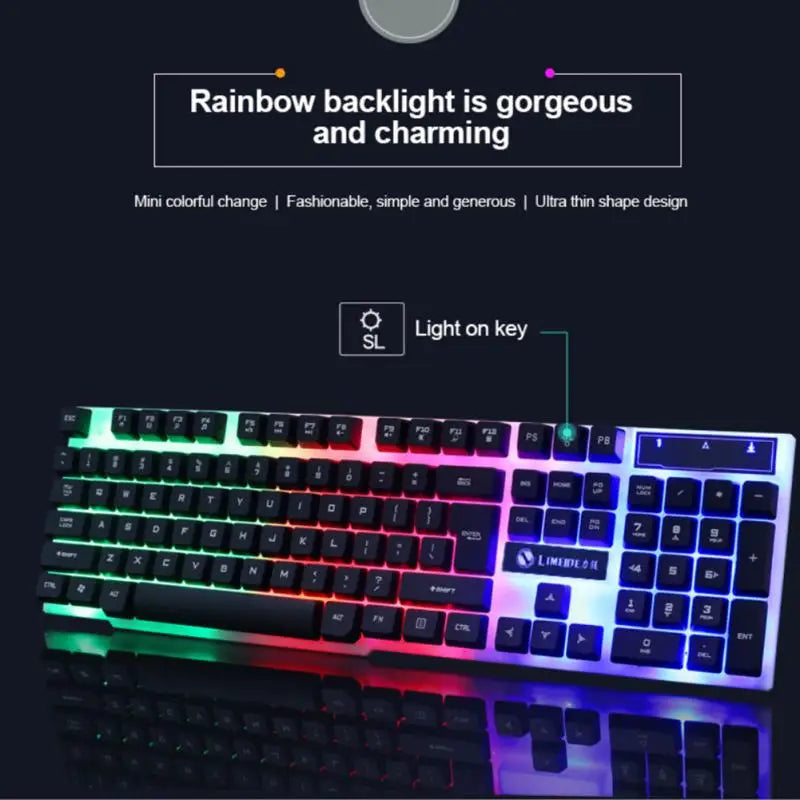 104 Keys USB Support Wired Mechanical RGB Backlit Gaming Keyboard