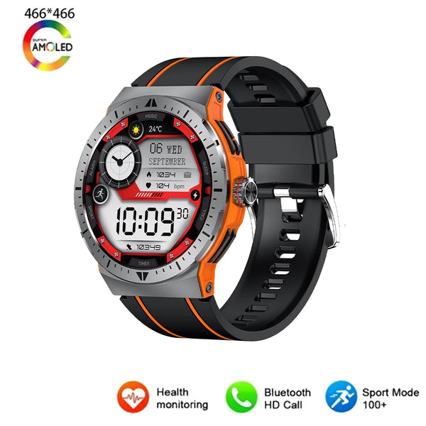 Silica Gel Smart Bluetooth Voice Support Round Shaped Sports Watch