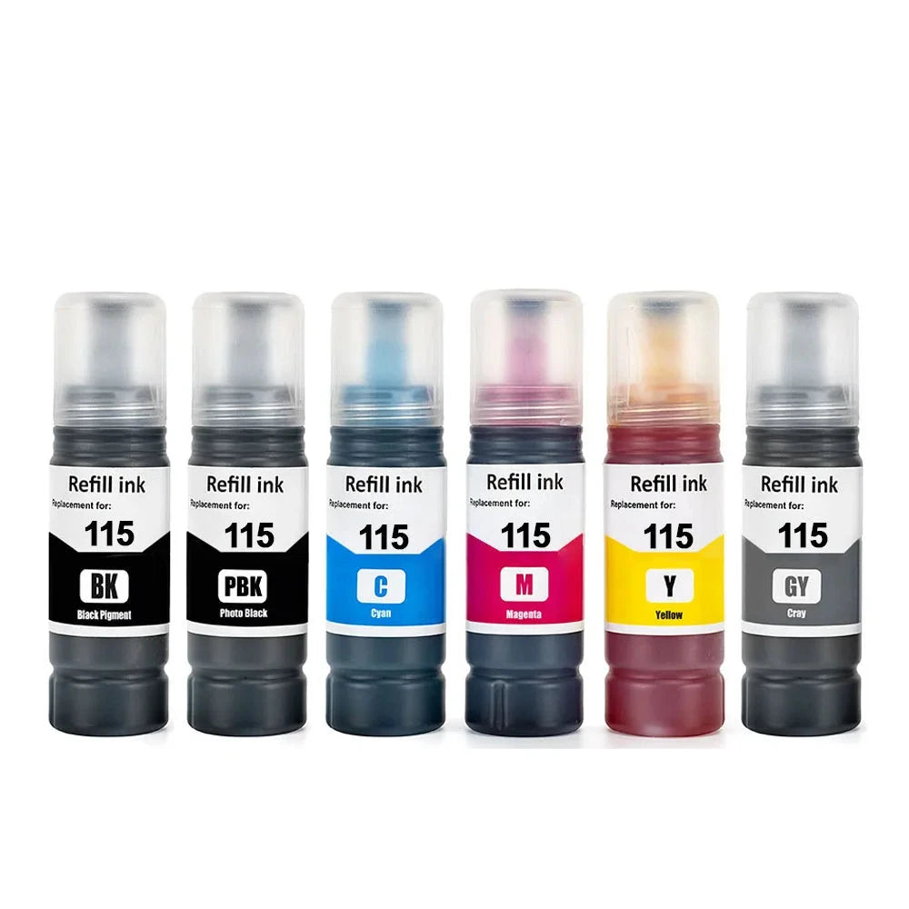 115 Water Based Refill Ink Bottle For Epson EcoTank L8160 L8180