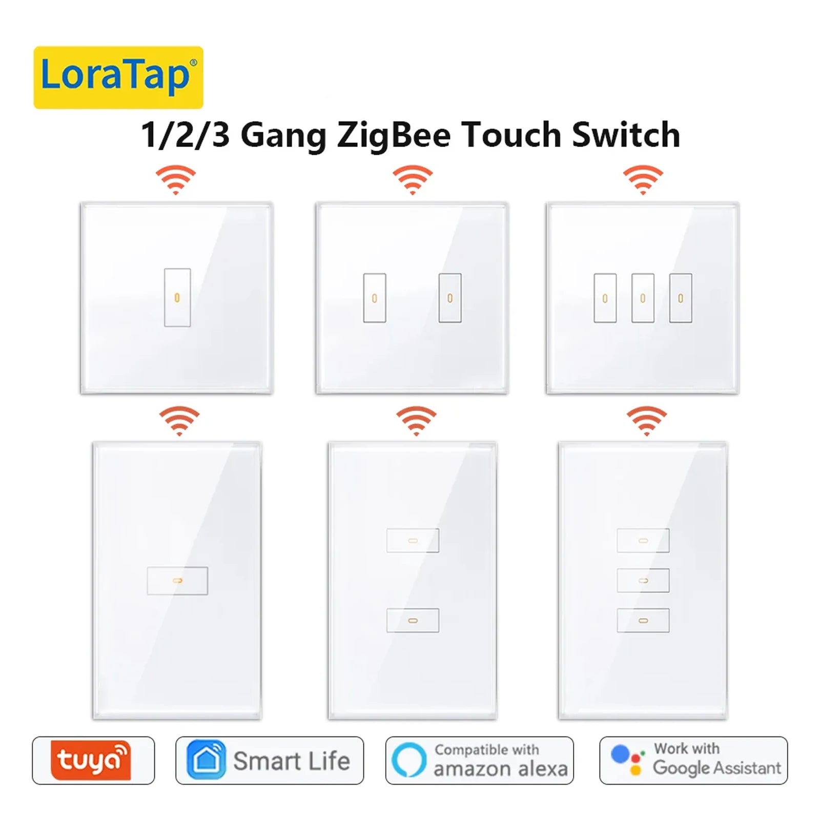 LoraTap Plastic ZigBee 3.0 Remote Control Rolling Curtain Switch