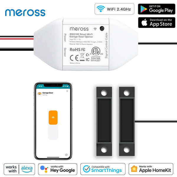 Meross Plastic HomeKit Smart Remote Control Garage Door Opener