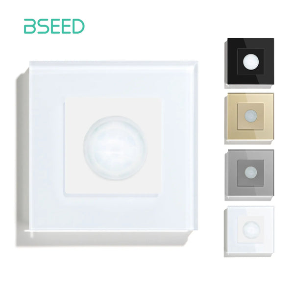 Bseed Alloy Crystal Glass Push Button Human Motion Sensor Switch