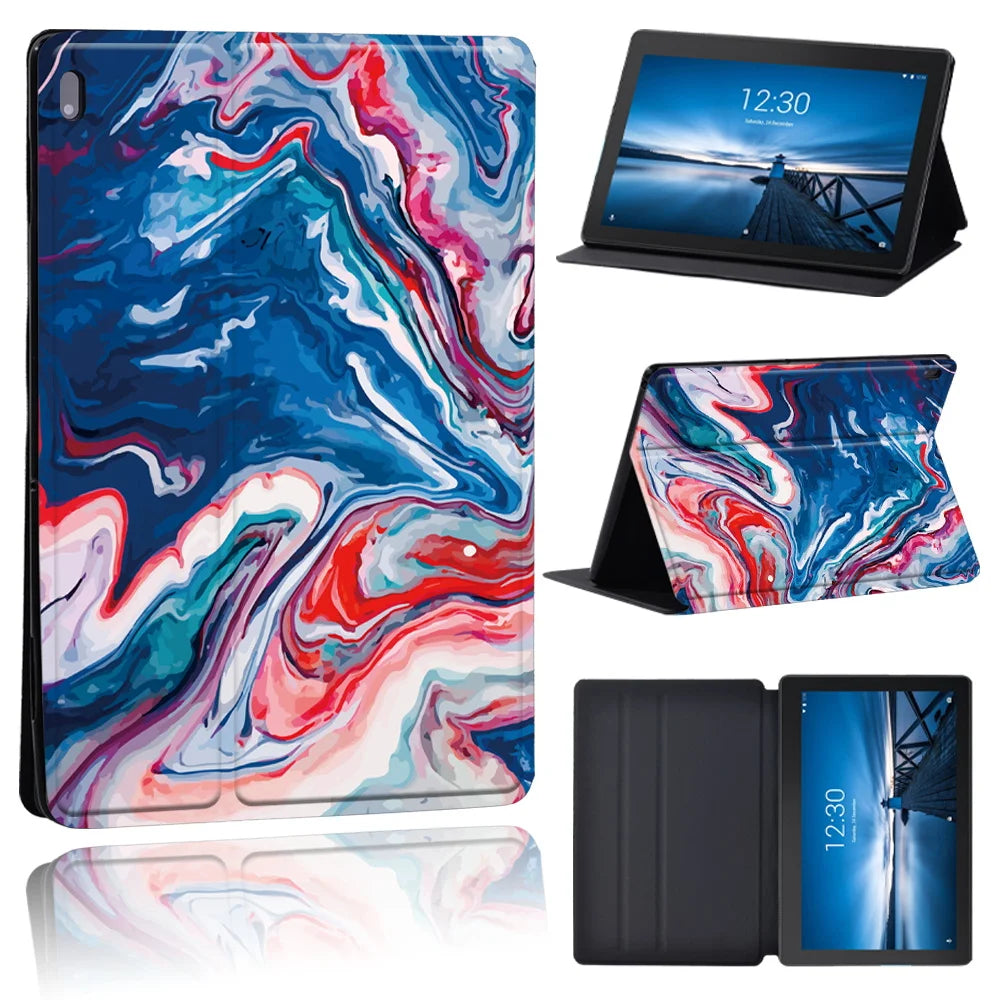 Leather Shockproof Abstract Tablet Cover Compatible For Lenovo