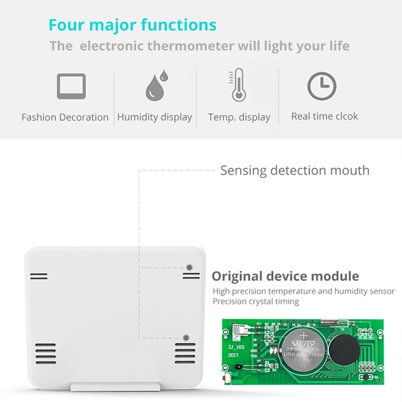 Moes Air Quality Detector LCD Screen Portable Humidity Monitor