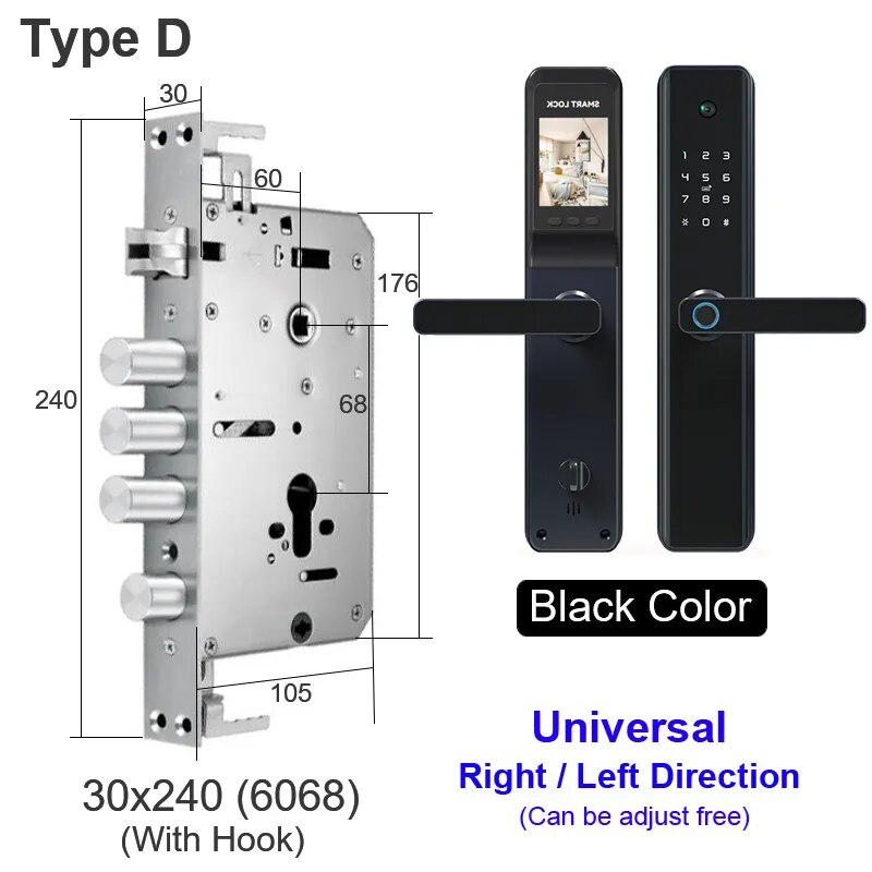 RayKube Aluminium Alloy Fingerprint Digital Smart Door Lock