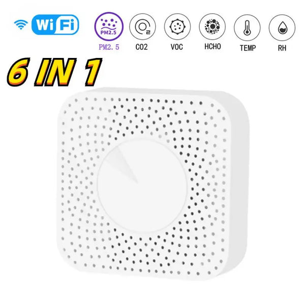 6-IN-1 ABS ZigBee Air Quality Detector Smart Humidity Sensor