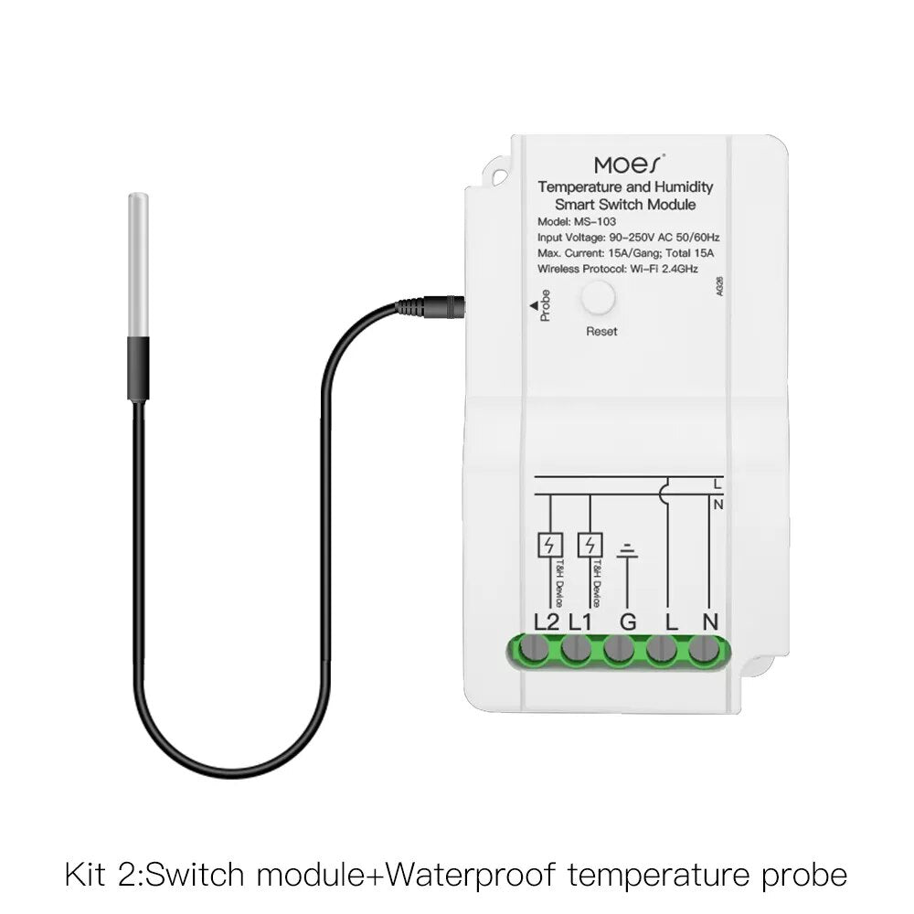 Moes WiFi Smart Temperature Humidity Switch Module Sensor