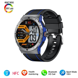 Silica Gel Smart Bluetooth Voice Support Round Shaped Sports Watch