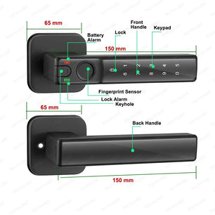 RayKube Aluminium Alloy Fingerprint Digital Smart Door Lock