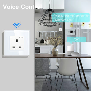 Bseed 13A Glass Panel Wireless WIFI Control Smart Power Socket