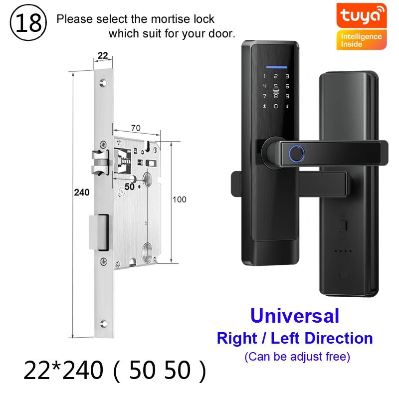 RayKube Aluminium Alloy Fingerprint Digital Smart Door Lock