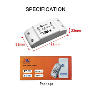 Moes 10A 1800W Plastic Automatic Wireless WIFI Switch Module