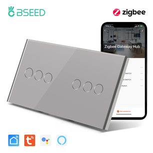 Bseed 10A 3 Gang Touch Wifi Smart Voice Control Wall Switch