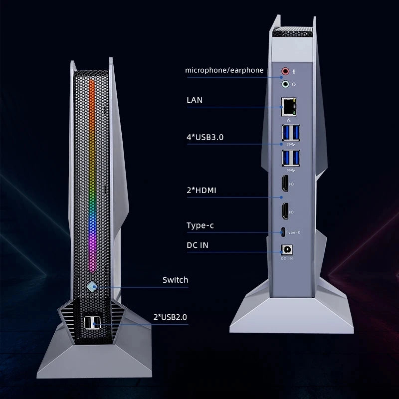 Topton 13th Gen 12900H i7 13700H RGB Multimedia Mini Desktop