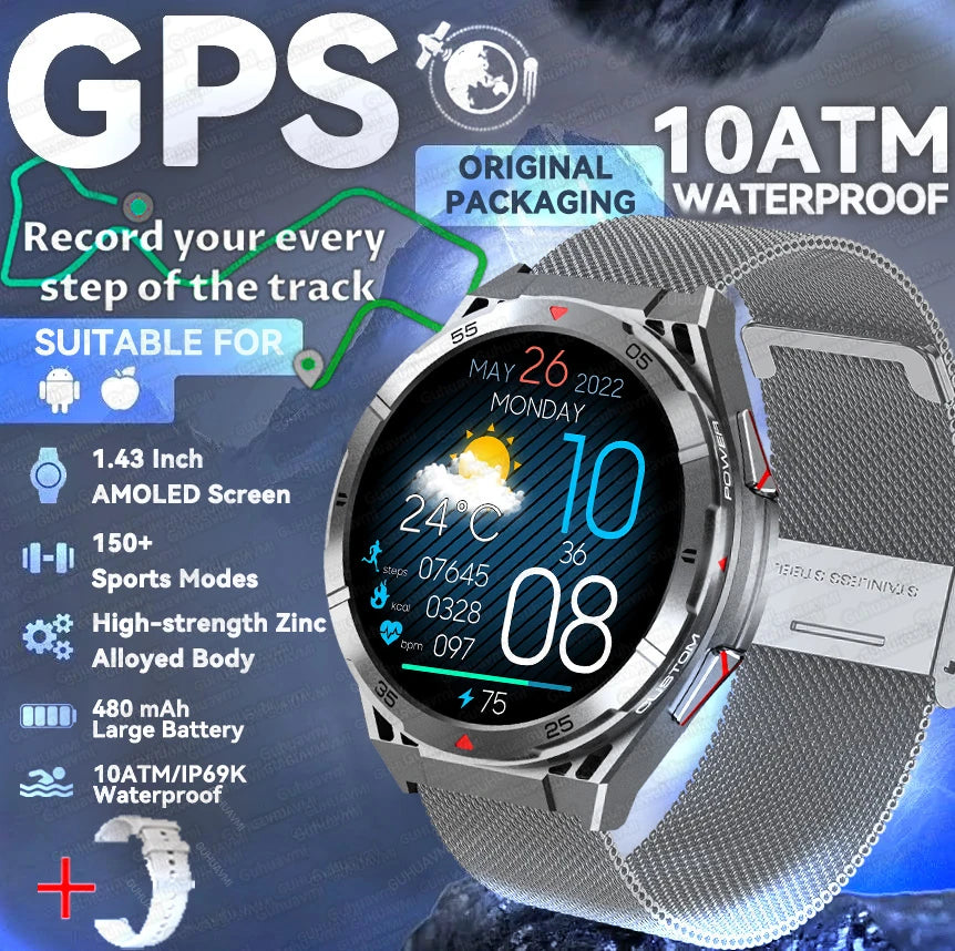 Silica Gel Health Monitor Waterproof Bluetooth Round Smart Watch