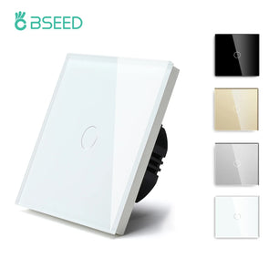 Bseed Alloy 1 Gang 1 Way Crystal Glass Panel Light Touch Switch