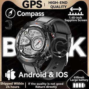 Silica Gel Waterproof GPS Track Bluetooth Ultra HD Smart Watch