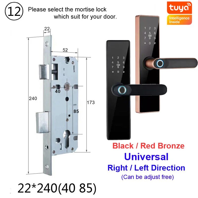 RayKube Aluminium Alloy Fingerprint Digital Smart Door Lock