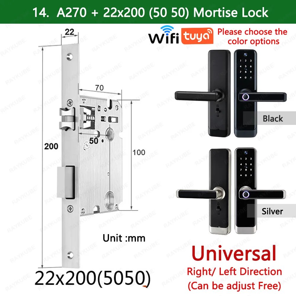 RayKube Aluminium Alloy Fingerprint Digital Smart Door Lock