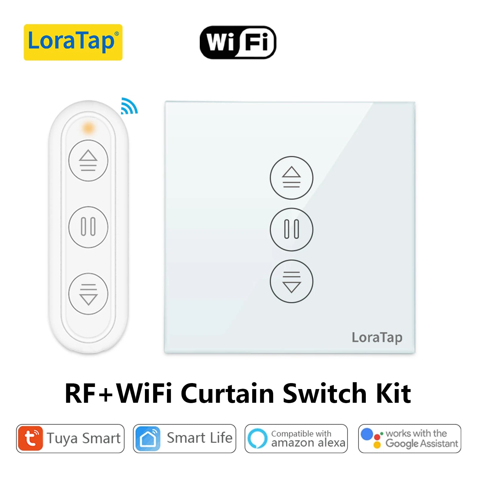 LoraTap 240V 600W Plastic WiFi Rolling Blinds Curtain Switch