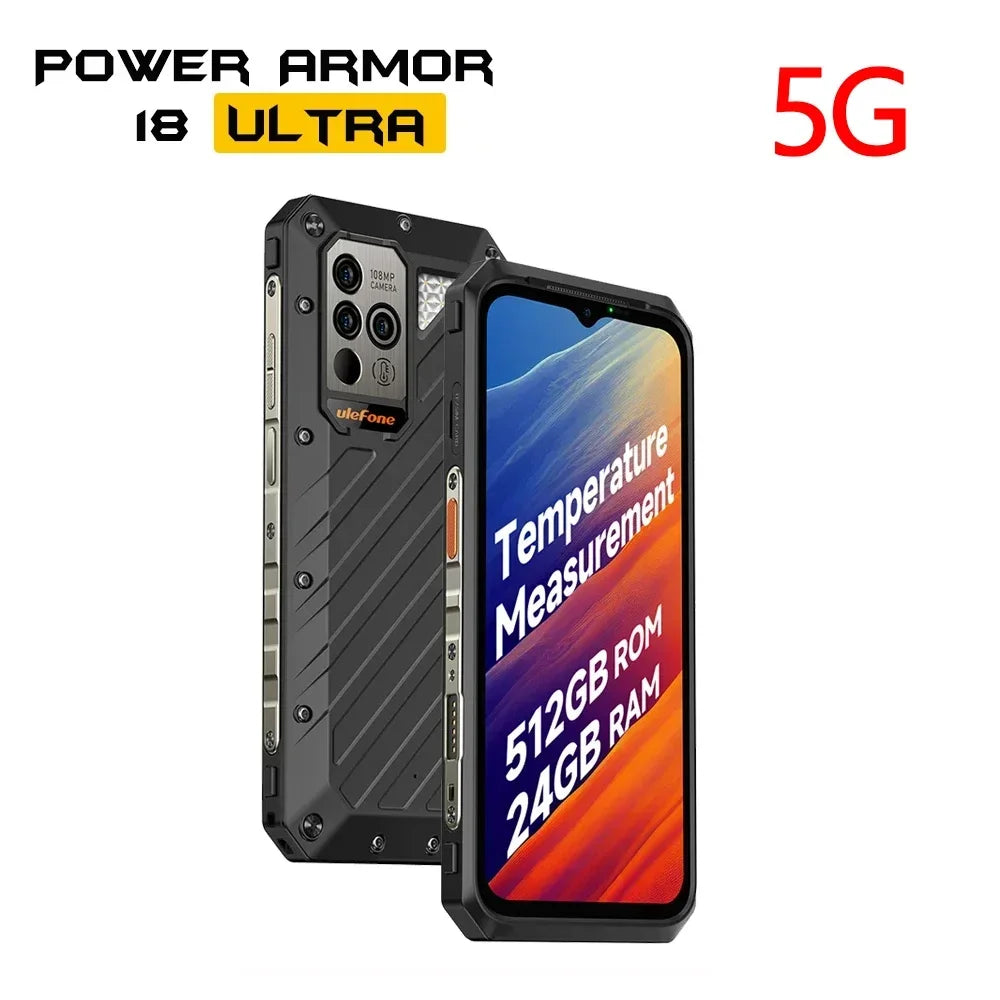 Rubber Rugged 9600mAh 12GB RAM 512GB ROM 6.58 Inches Smart Phone