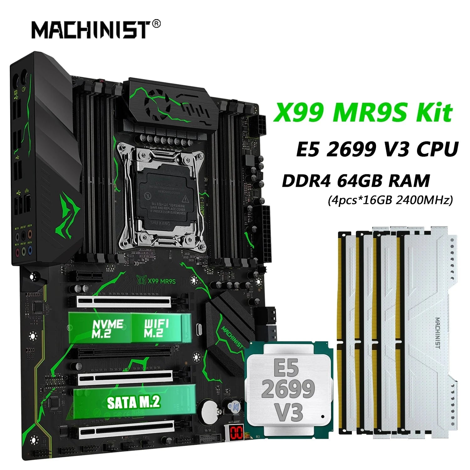 Machinist LGA 2011-3 Intel Xeon E5 2699 V3 Desktop Motherboard Set