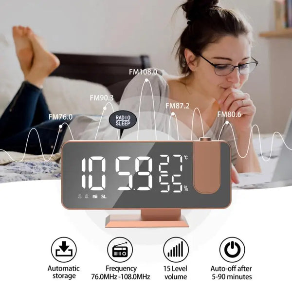 Plastic Bedside Digital Time Display With Temperature And Humidity