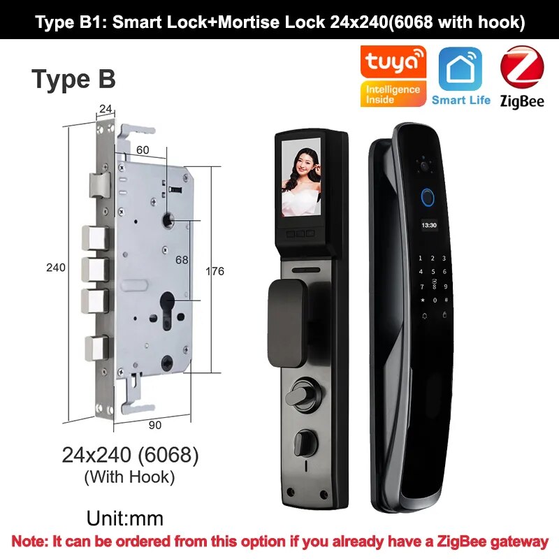 RayKube Aluminium Alloy Fingerprint Digital Smart Door Lock