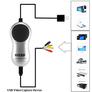 USB 2.0 VHS Video Capture Card Recorder For Window 7 & 8.1