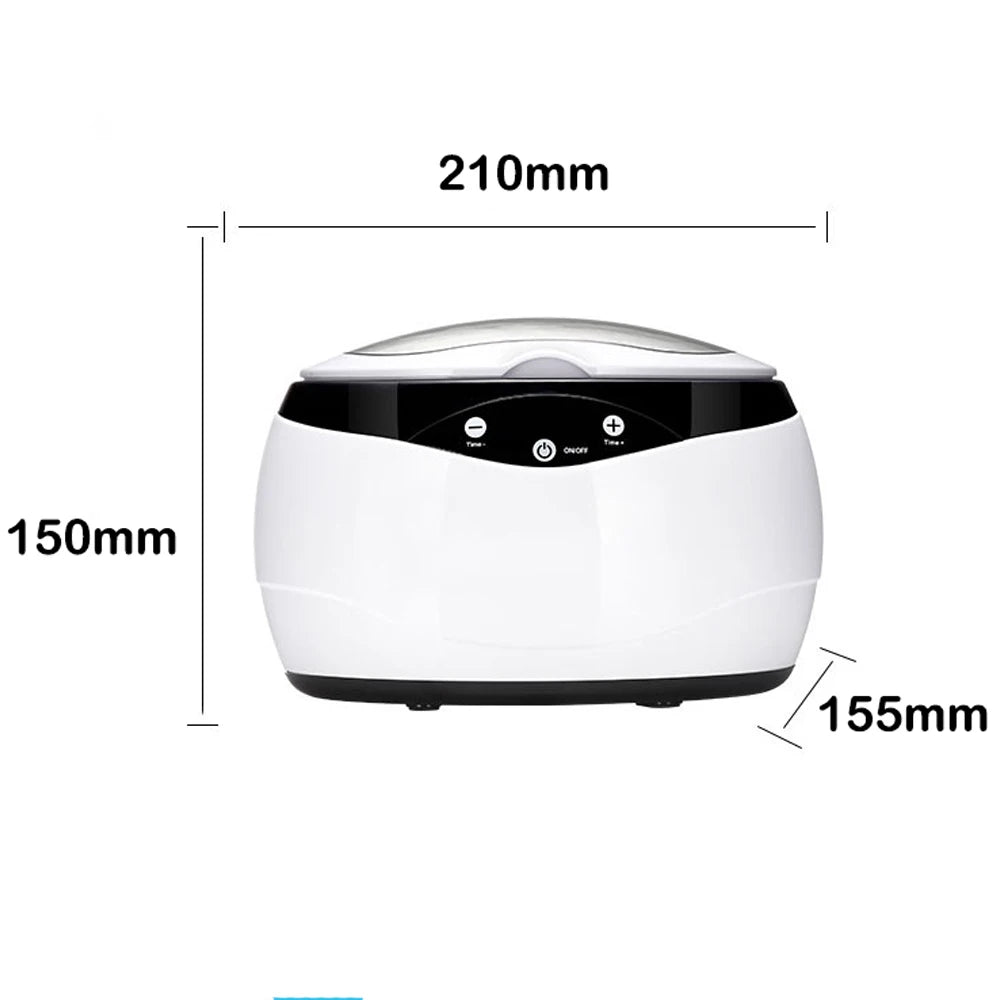 220V 650ML Plastic Ultrasonic Portable Jewelry Glasses Cleaner